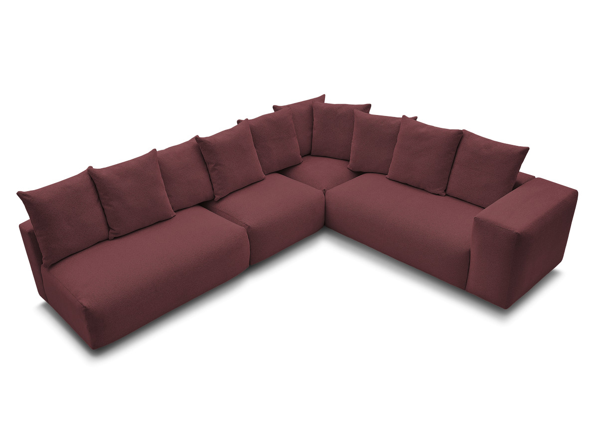 Bobochic Voltaire Ecksofa 322 × 268 cm Melange-Stoff Rot Ecke links