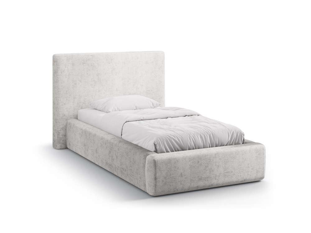 Cosmopolitan Design Stauraumbett mit Kopfteil Asti Chenille Perfect Harmony Hellgrau