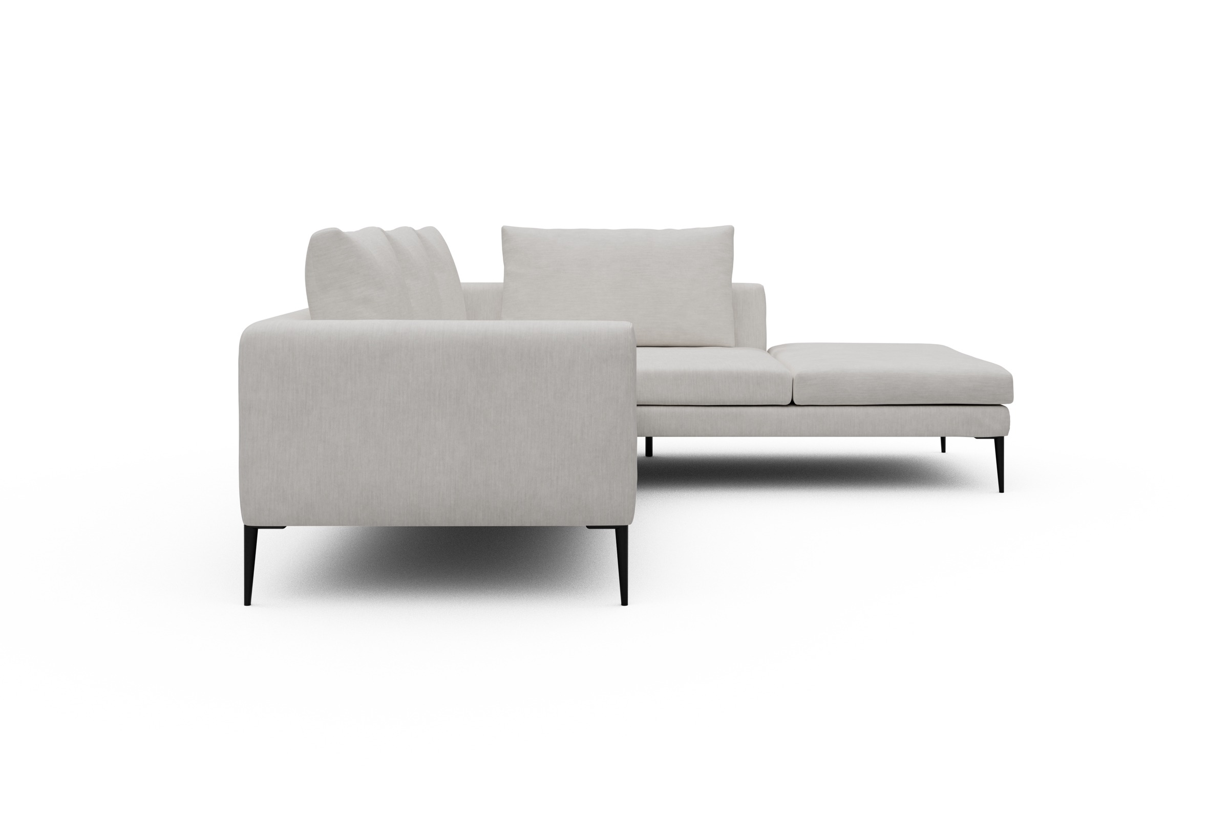 Ecksofa Paul Relax-Ecke rechts mit 2-Sitzer Vivus-Dusty-Off-White