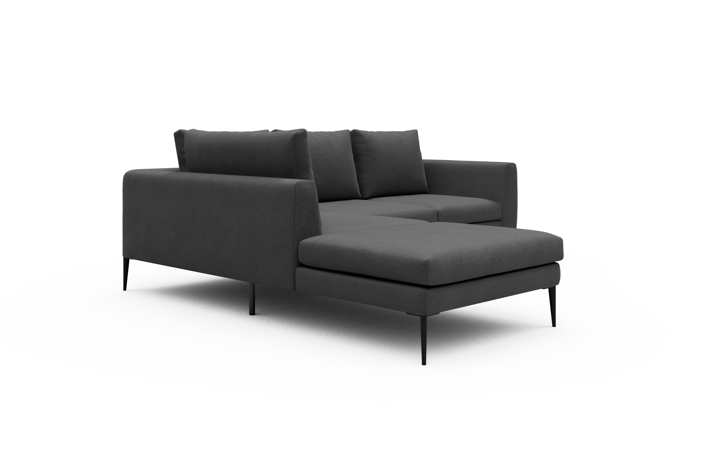 Ecksofa Paul Relax-Ecke links mit 2-Sitzer Satya-Zinc