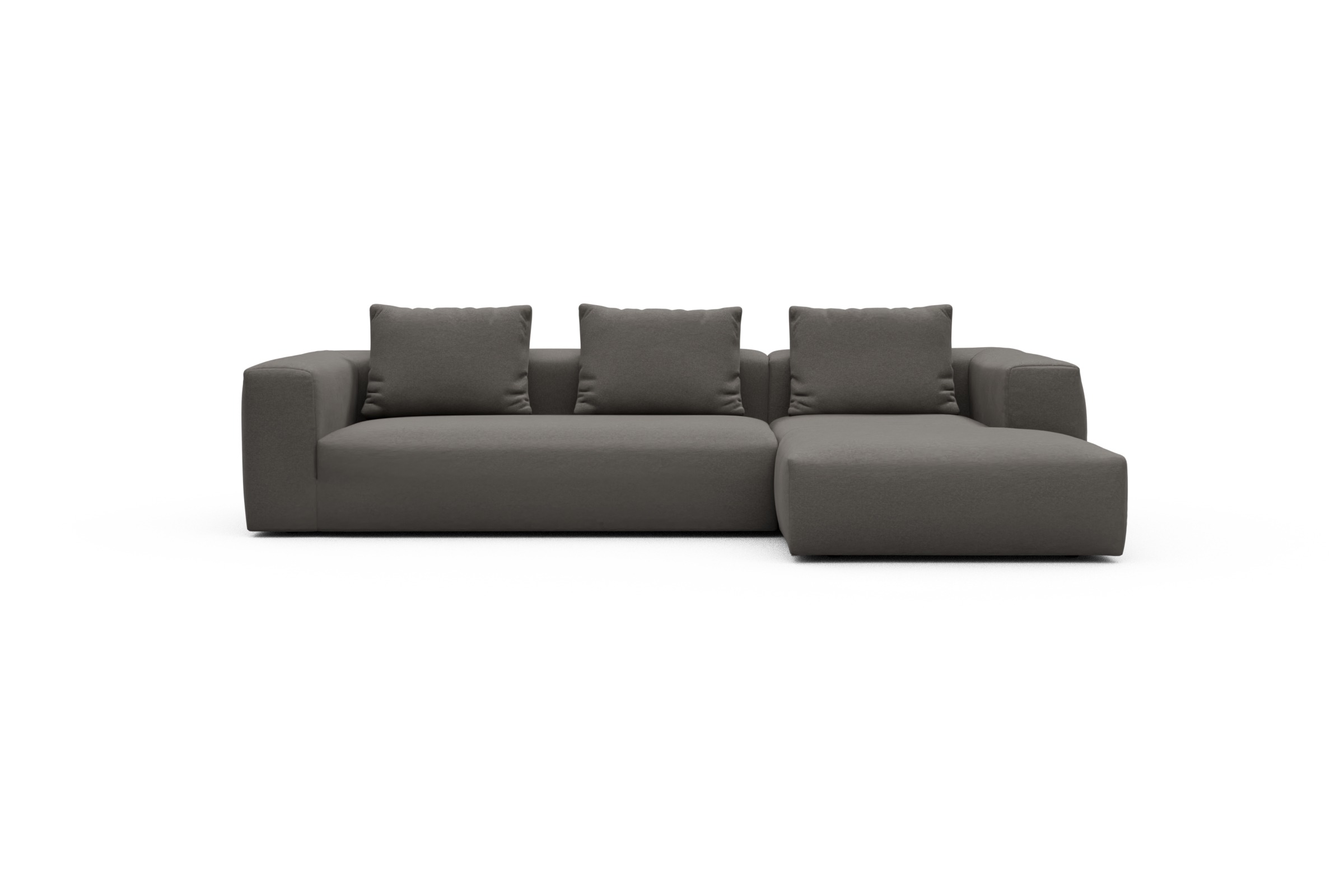 Skandi Home Ecksofa Fred Chaiselongue rechts mit 2,5-Sitzer Satya-Taupe moebelfaktor