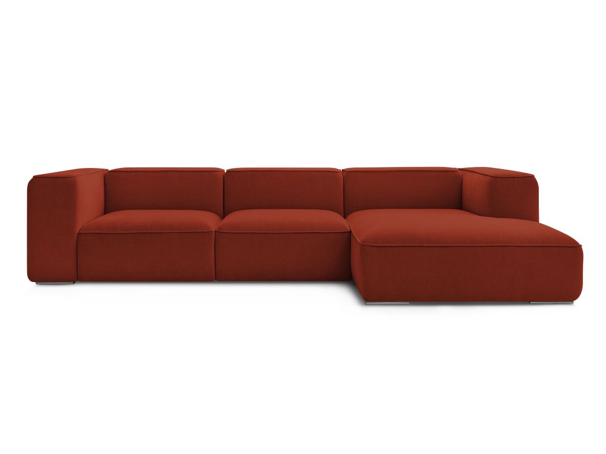 Bobochic Zephyr Ecksofa 349 × 165 cm Strukturstoff Orange Ecke rechts