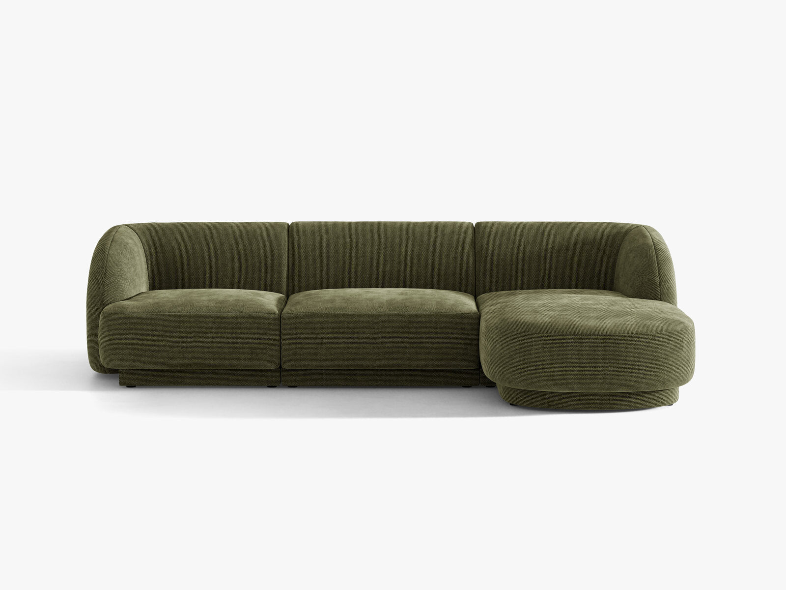 Micadoni Ecksofa Miley 4-Sitzer Rechts Chenille Eden Grün