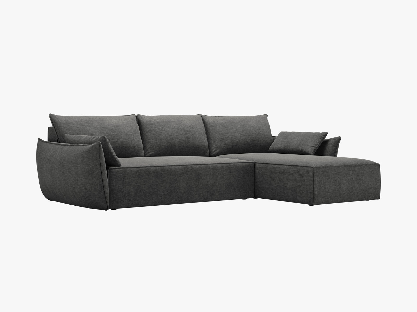 Micadoni Kaelle Ecksofa mit Bettfunktion und Stauraum Links Chenille Over The Horizon Dunkelgrau