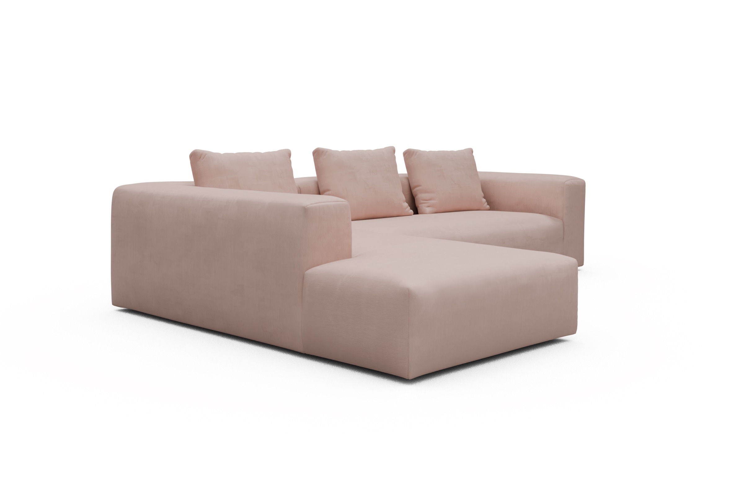 Ecksofa Fred Relax-Ecke links mit 2,5-Sitzer Cordufine-Blush