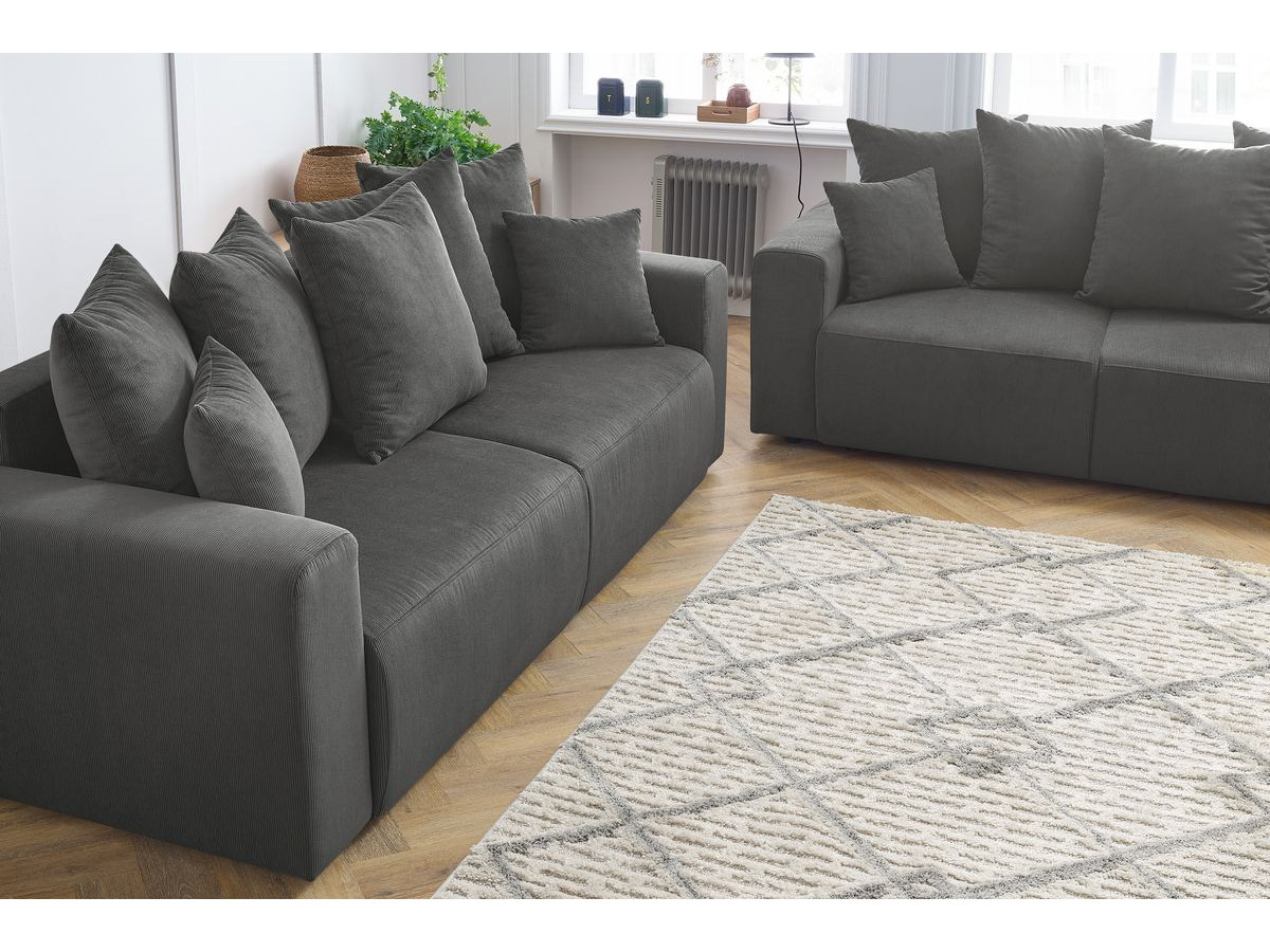 Bobochic Envy Sofa 5-Sitzer Cordsamt Dunkelgrau