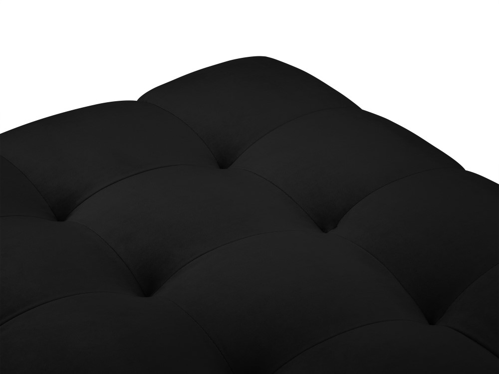 Cosmopolitan Design Pouf Bali Samt Bluvel Schwarz Beine Schwarzes Metall