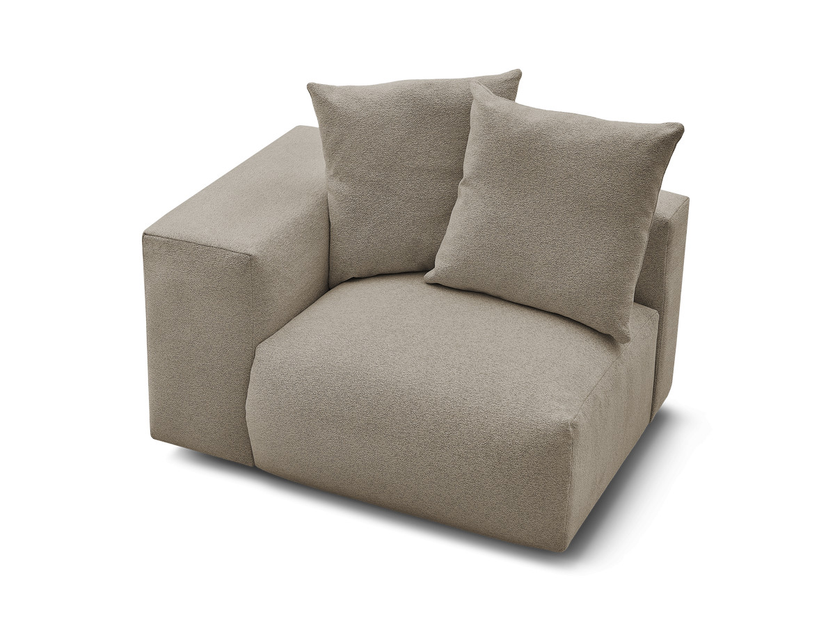 Bobochic Voltaire Sofamodul 1-Sitzer 130 × 100 cm Melange-Stoff Taupe Ecke links
