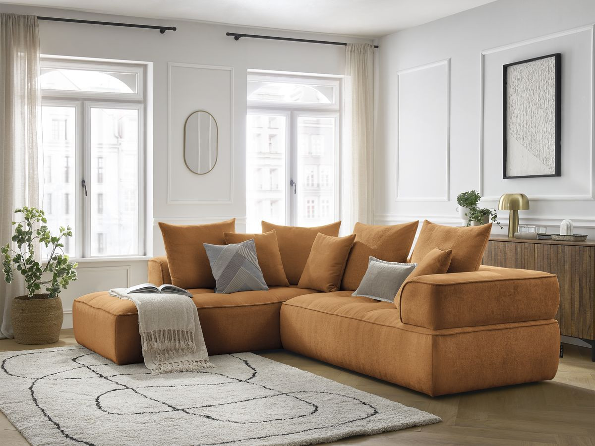 Bobochic Whesley Ecksofa Stoff Gelb Ecke links