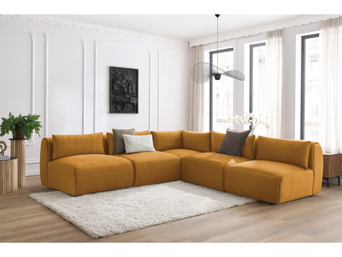 Bobochic Jeanne Ecksofa 299 × 299 cm Samt Gelb