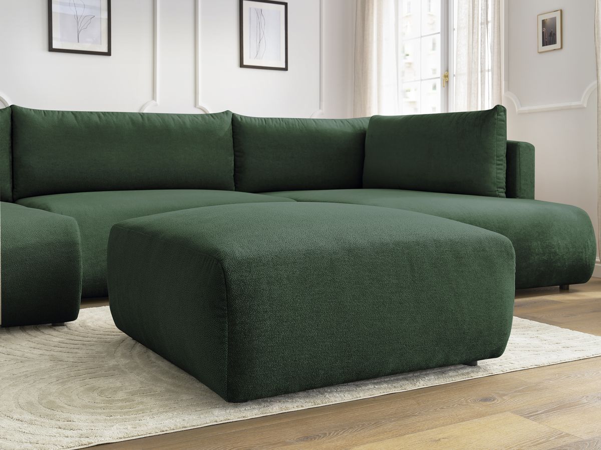 Bobochic Lucien Wohnlandschaft mit Pouf Stoff Grün Ecke links