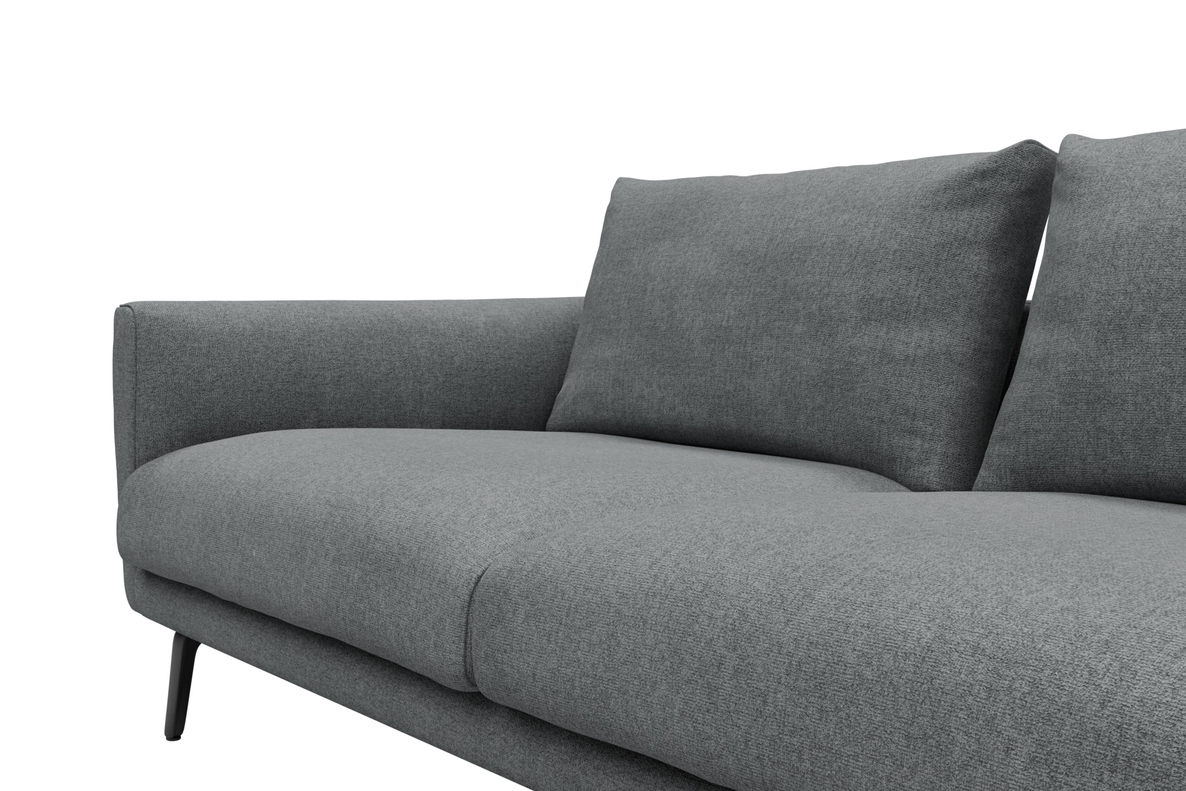 Ecksofa Karl Chaiselongue rechts mit 2,5-Sitzer Casone-Gravel-Grey