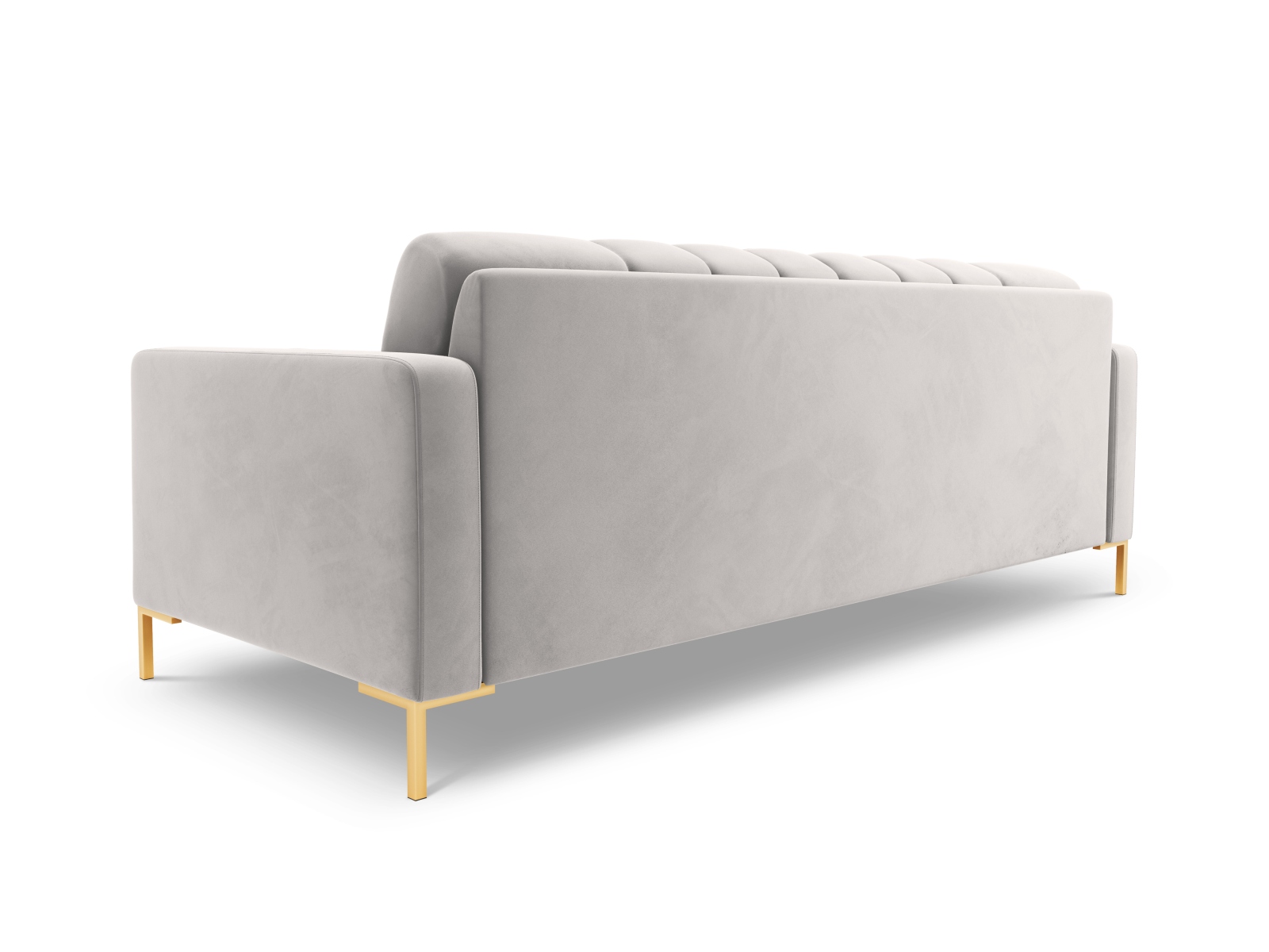 Cosmopolitan Design Sofa Bali 4-Sitzer Samt Bluvel Silber Beine Gold