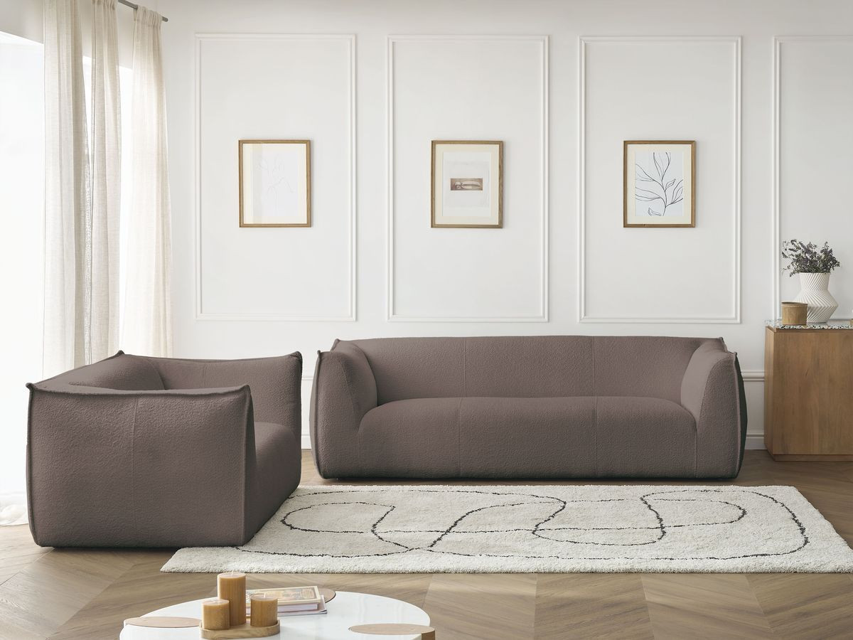 Bobochic Giorgia Sofa 5-Sitzer 412 × 100 cm Bouclé-Stoff Braun