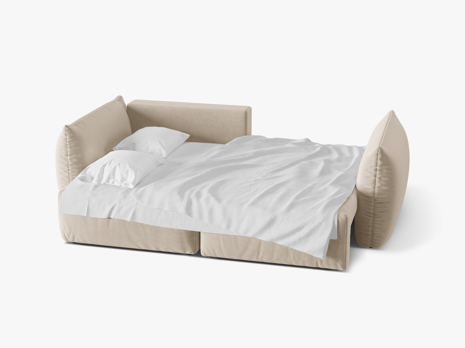 Micadoni Bloom Ecksofa 3-Sitzer mit Schlaffunktion Links Samt Casino Sand
