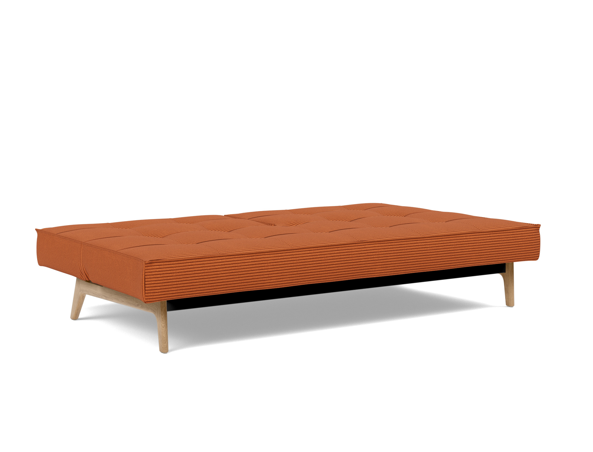 Schlafsofa Splitback Kord Corduroy 595-Burnt-Orange Beine Eiche
