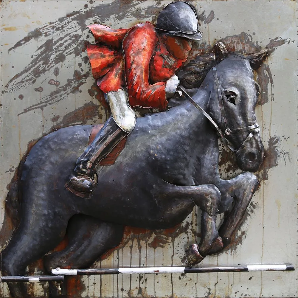 Handgefertigtes Metallbild Horse ca. 100x100 cm