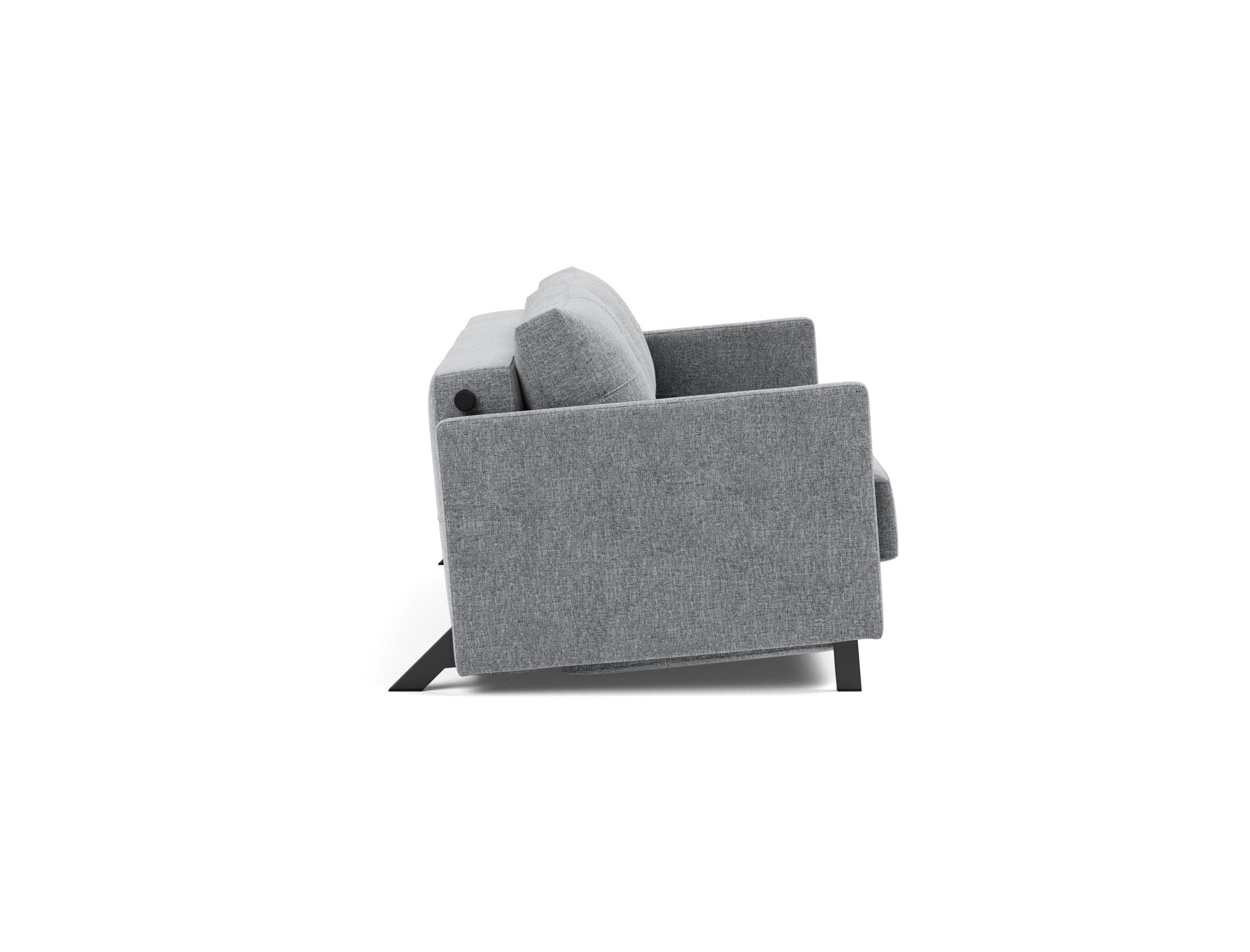 Schlafsofa Cubed mit Armlehnen 160 Strukturierter Stoff Twist 565-Granite