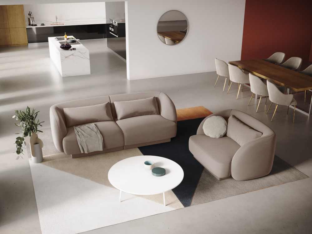 Cosmopolitan Design Sessel Tulum Samt Bluvel Beige