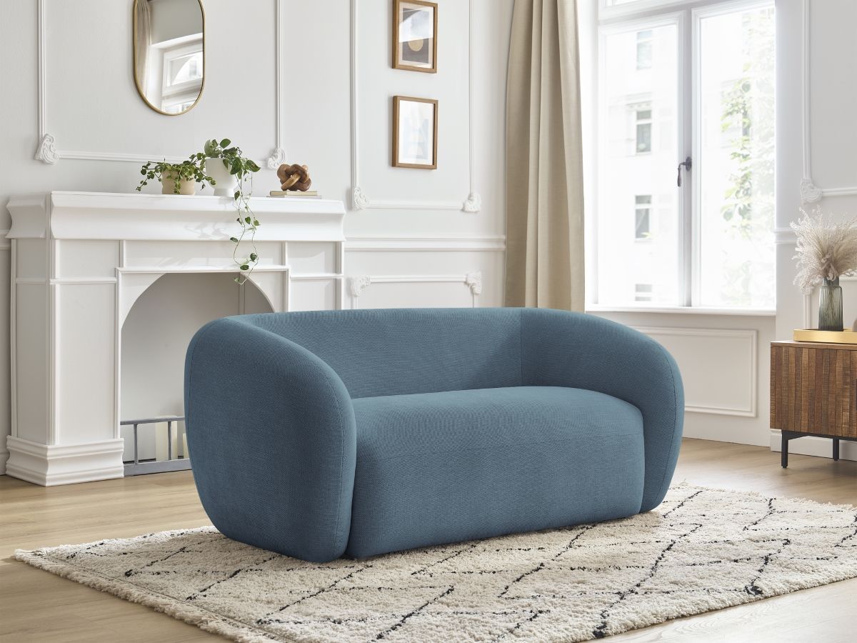 Bobochic Celine Sofa 2-Sitzer Stoff Hellblau