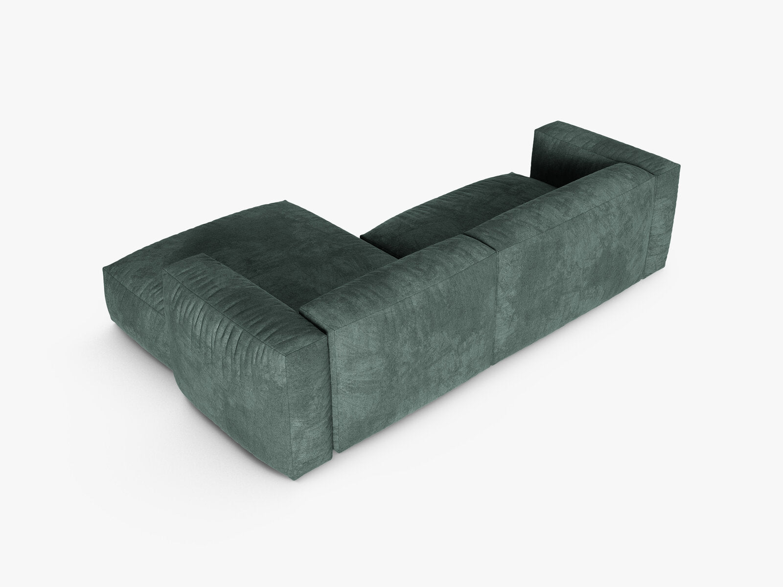 Micadoni Ecksofa Martina 2-Sitzer 90cm Sitztiefe Rechts Samt Vogue Petrol