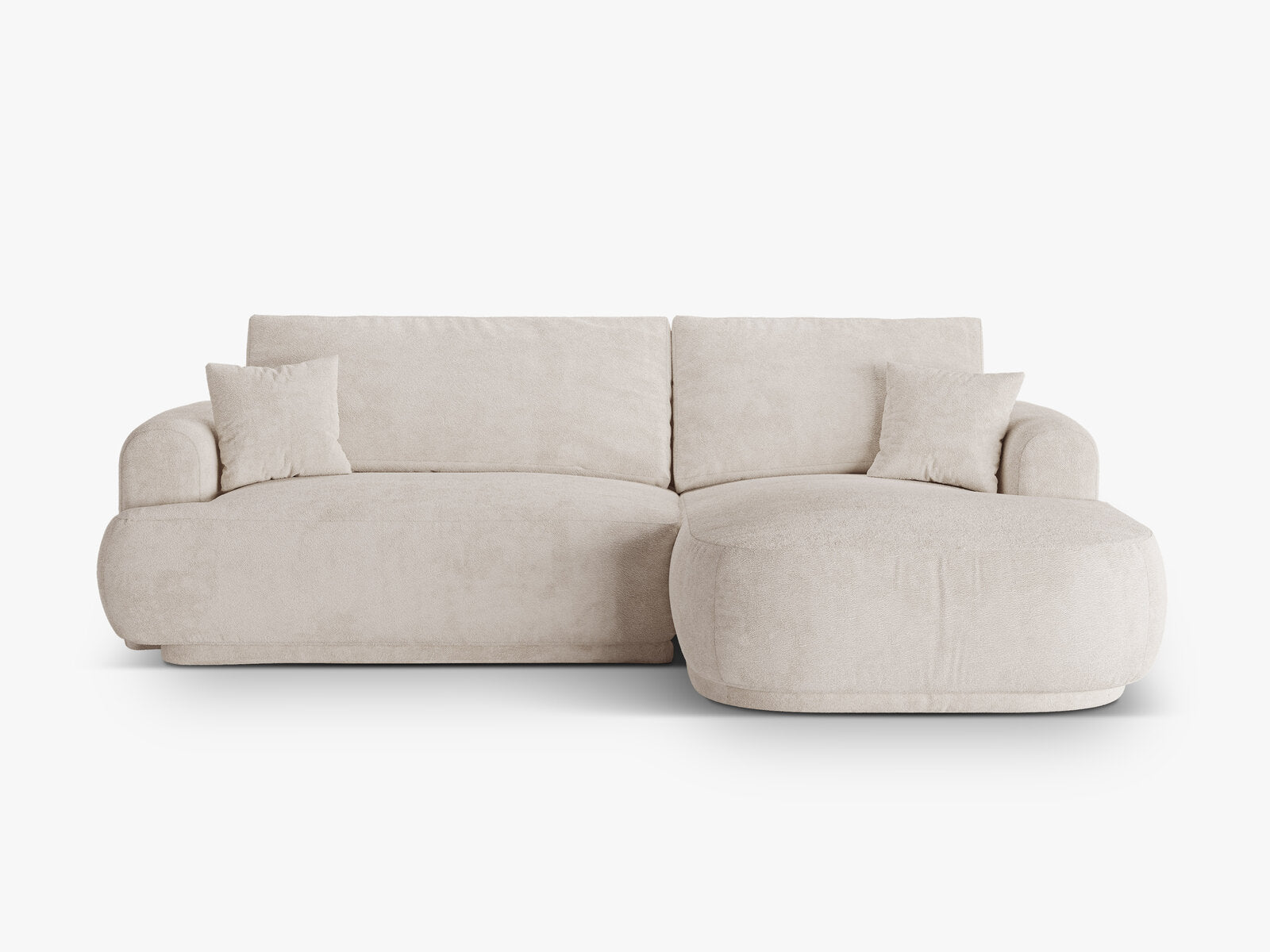 Micadoni Ella Ecksofa 5-Sitzer mit Schlaffunktion Rechts Boucle CORAL Helles Beige