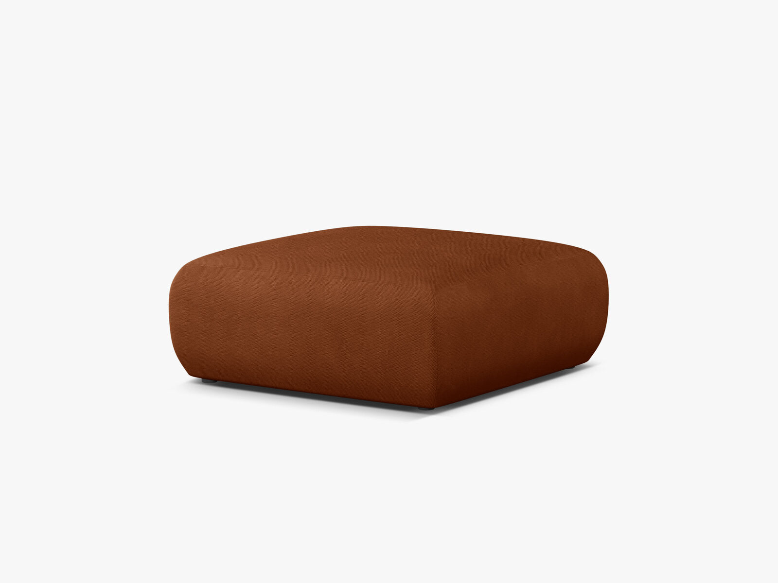 Micadoni Hocker Molino Large Strukturierter Stoff Rebel Orange