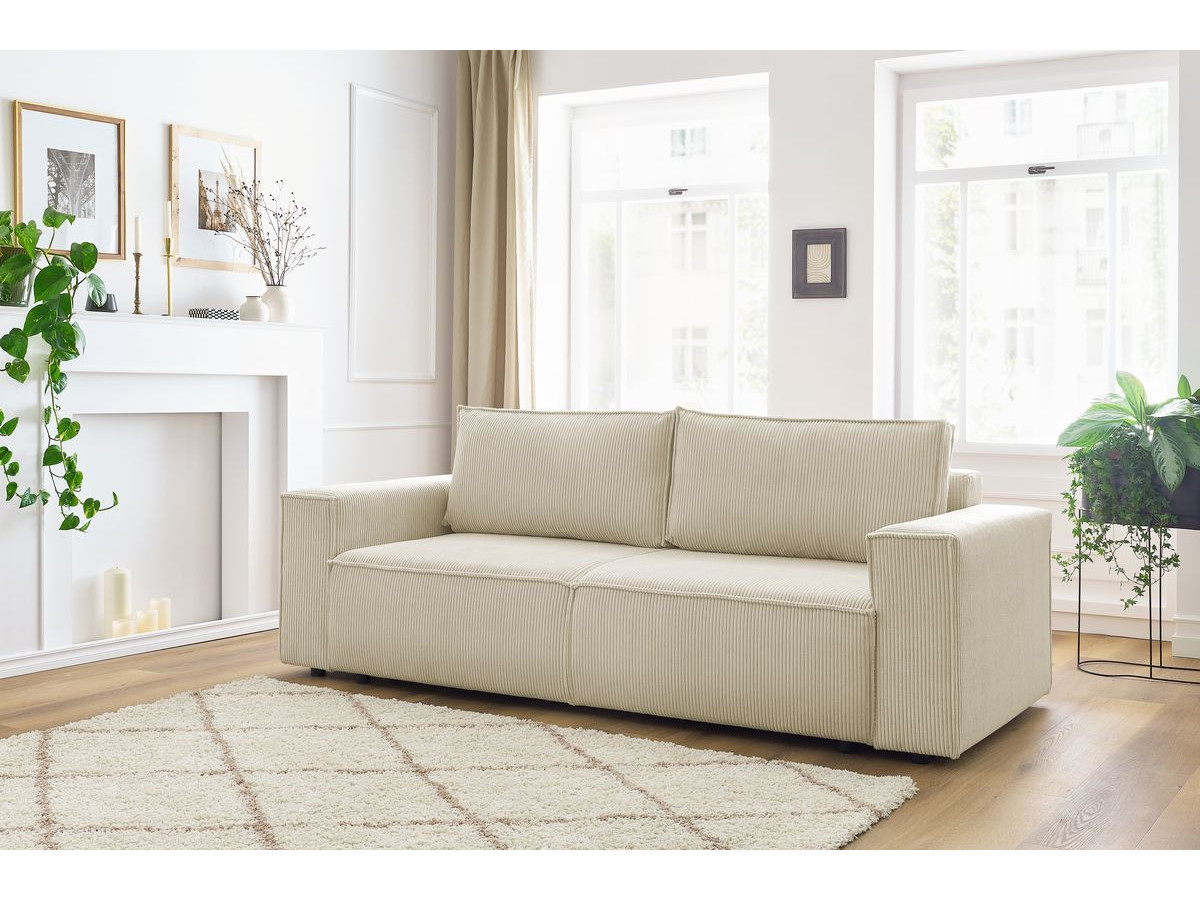 Bobochic Nihad Sofa 3-Sitzer Cordsamt Beige