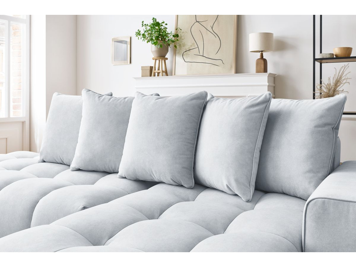 Bobochic Mont-blanc Ecksofa Samt Hellgrau Ecke rechts