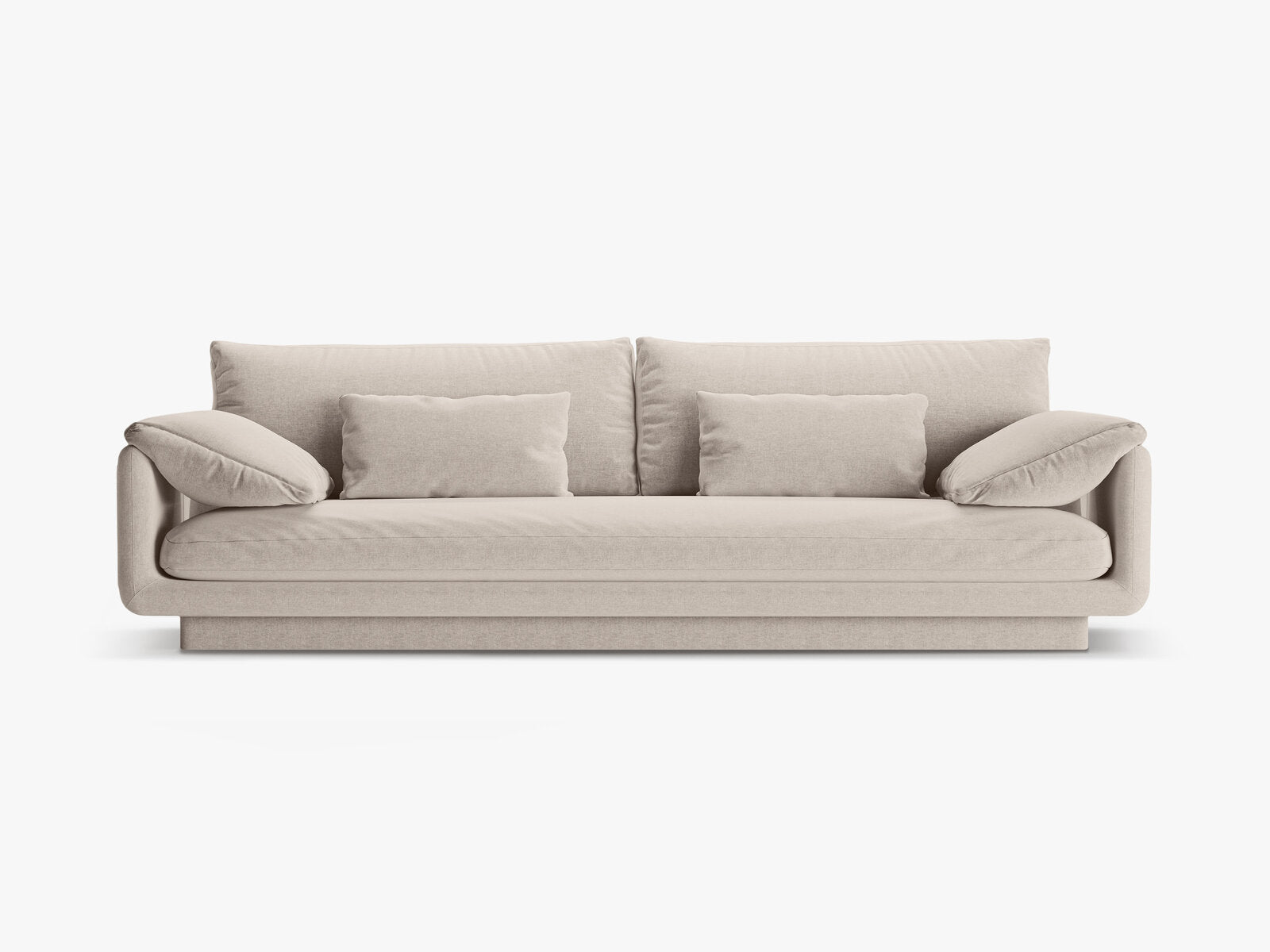 Micadoni Sofa Torino 4-Sitzer Strukturierter Stoff Helles Beige