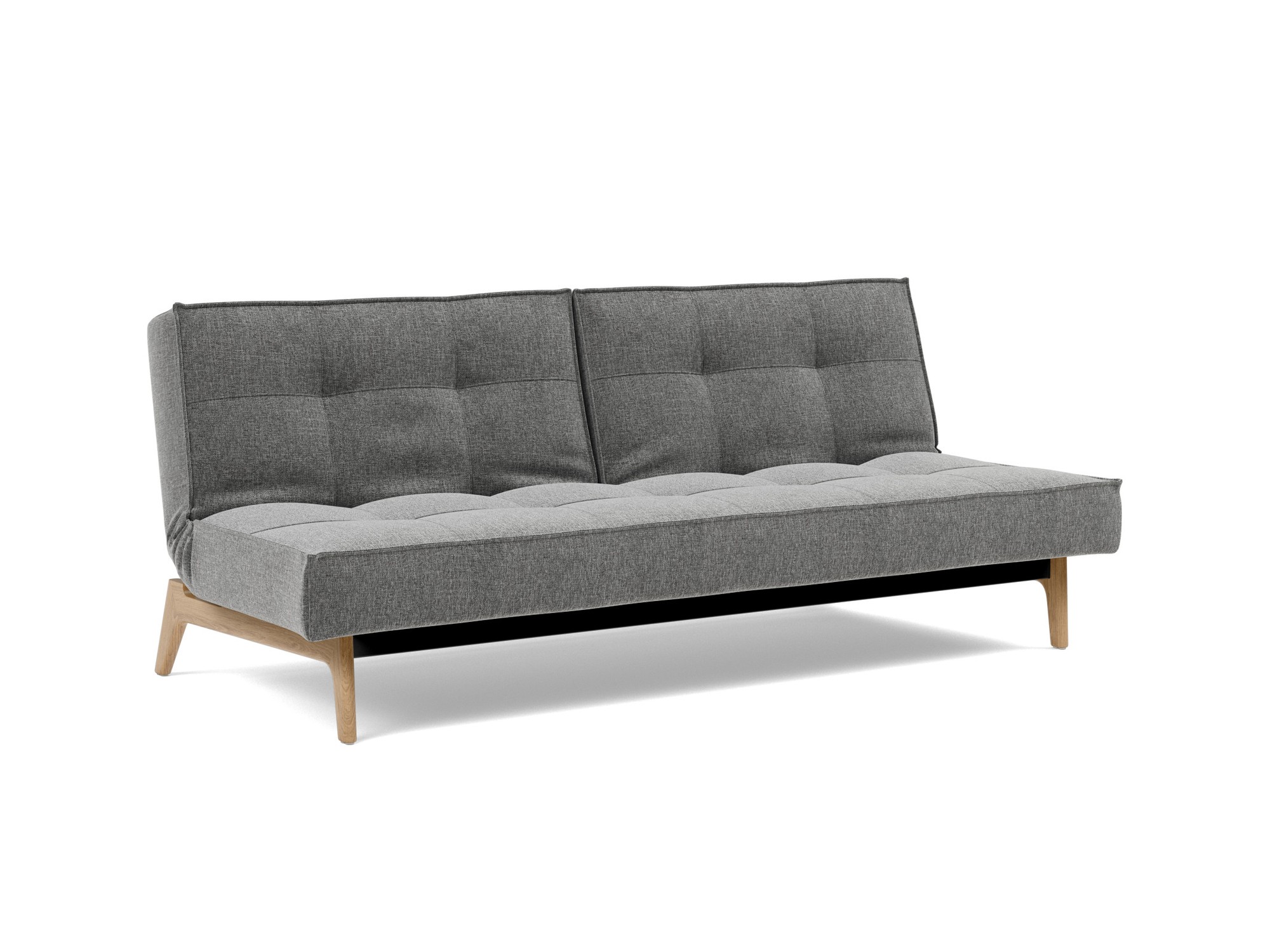 Schlafsofa Splitback Strukturierter Stoff Twist 563-Charcoal Beine Eiche