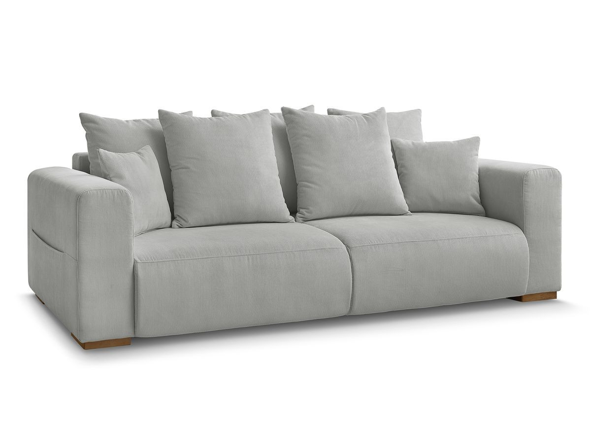 Bobochic Sidonie Sofa 3-Sitzer Cordsamt Hellgrau