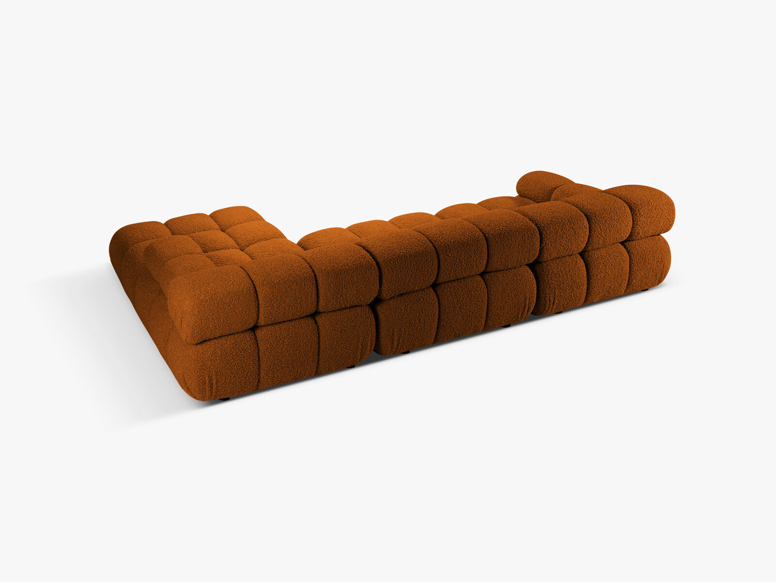 Micadoni Modulares Ecksofa Bellis 4-Sitzer Rechts Boucle Rolf Ziegel