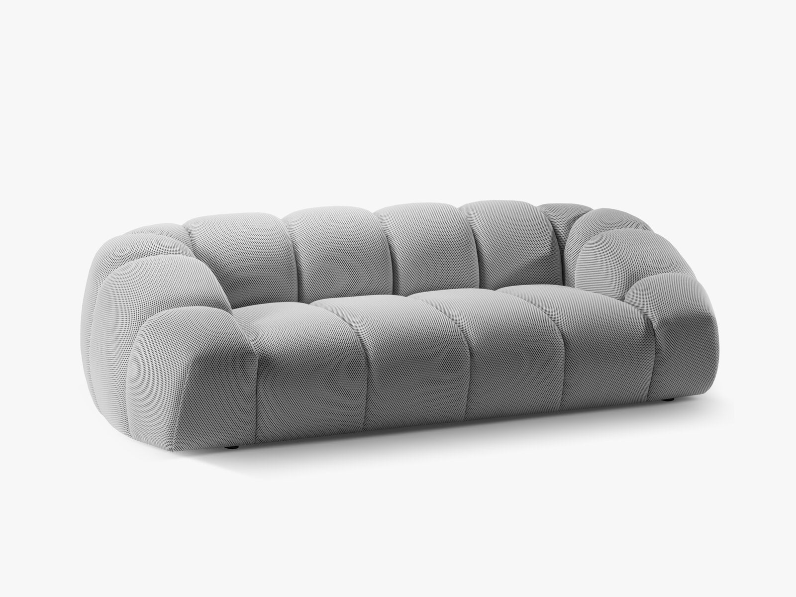 Micadoni Sofa Diana 3-Sitzer 3D-Stoff Silber
