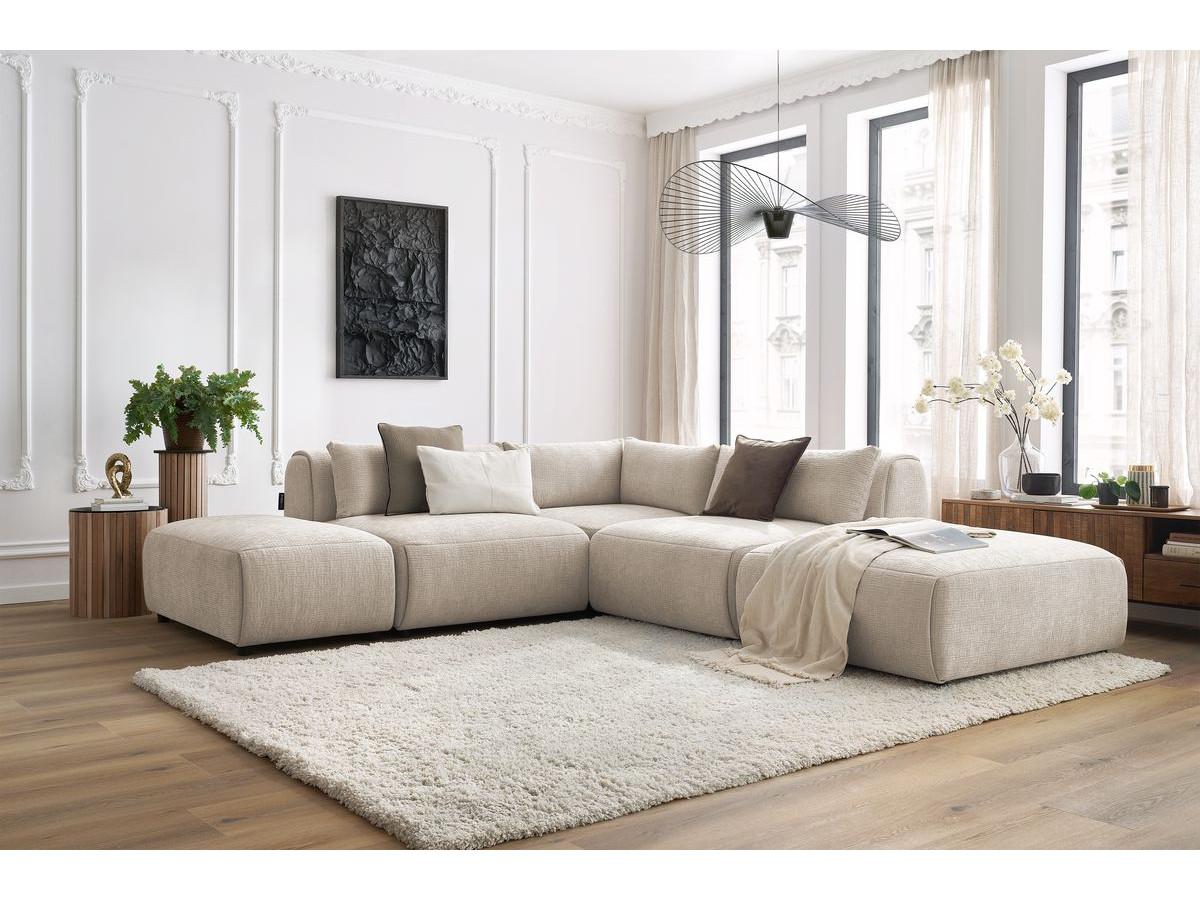 Bobochic Jeanne Ecksofa 271 × 300 cm Strukturstoff Beige