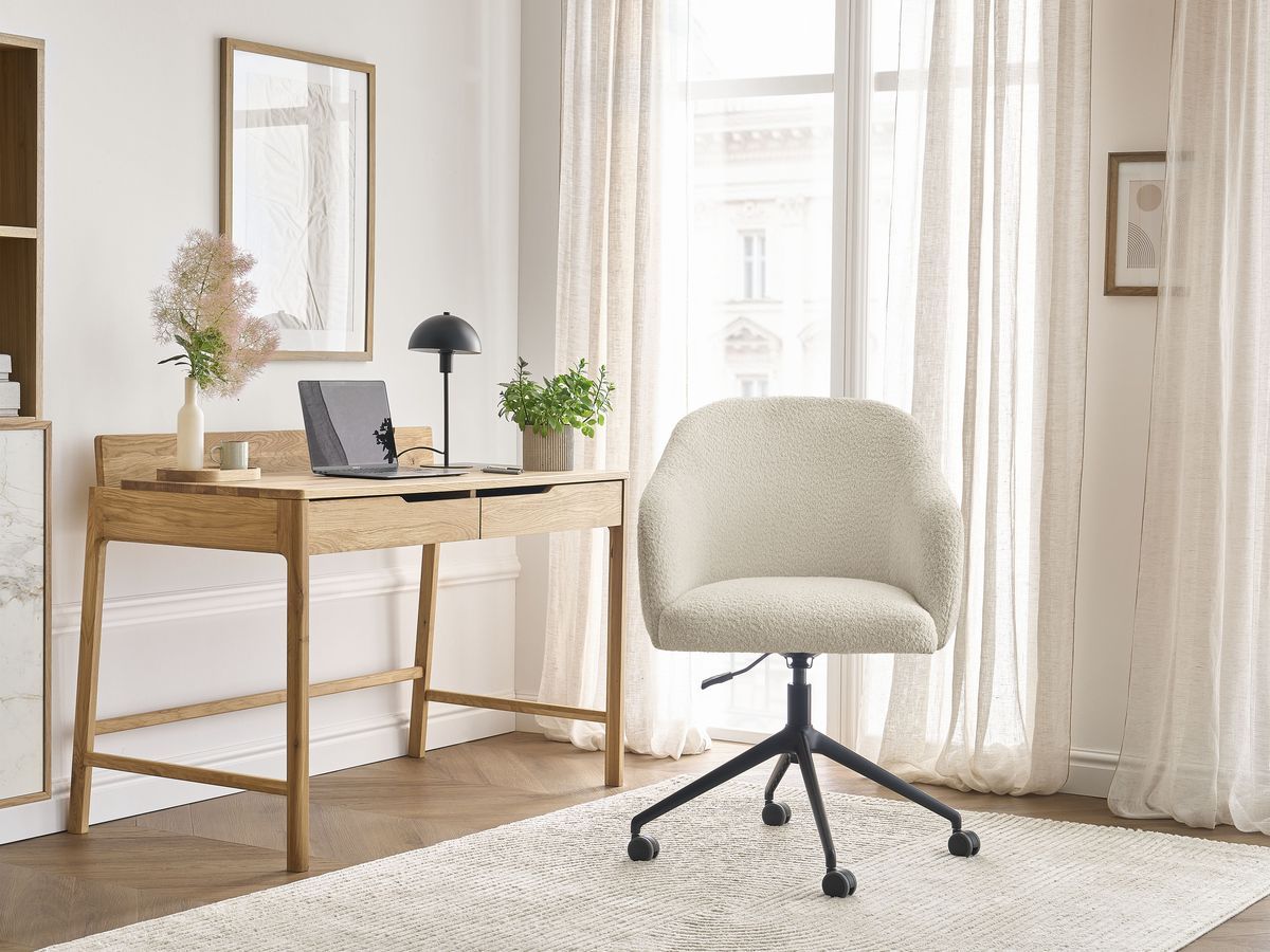 Bobochic Sophie Bürostuhl Bouclé-Stoff Beige