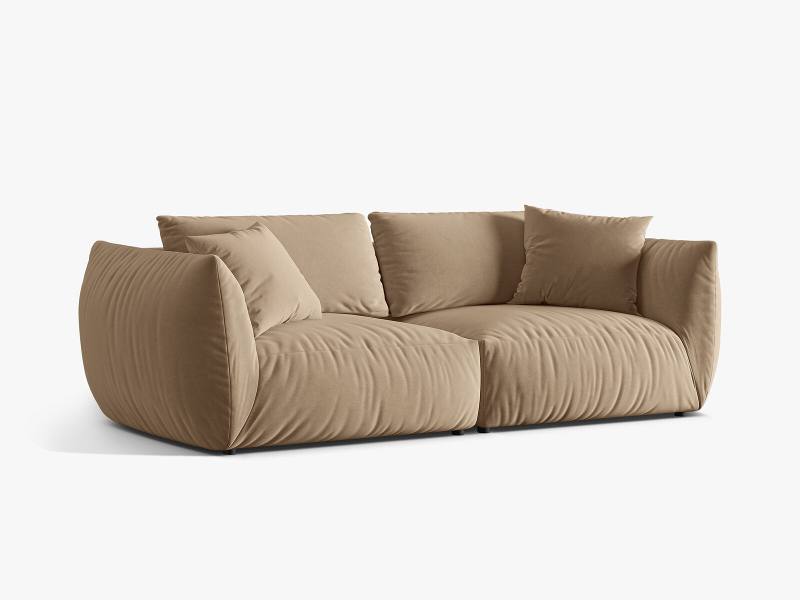 Micadoni Sofa Chris 4-Sitzer Samt Sand