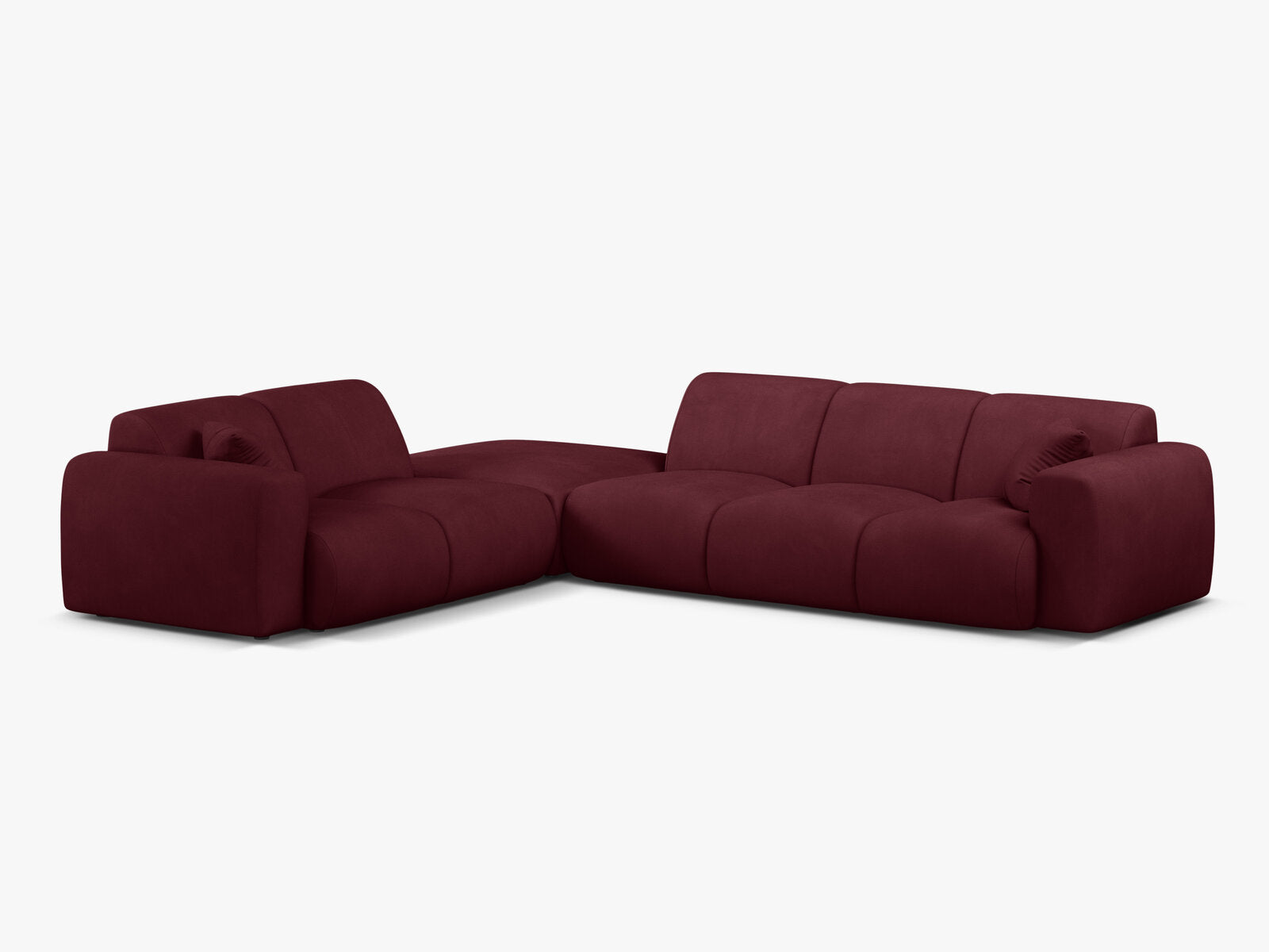 Micadoni Ecksofa Molino 6-Sitzer Links Strukturierter Stoff Rebel Bordeaux