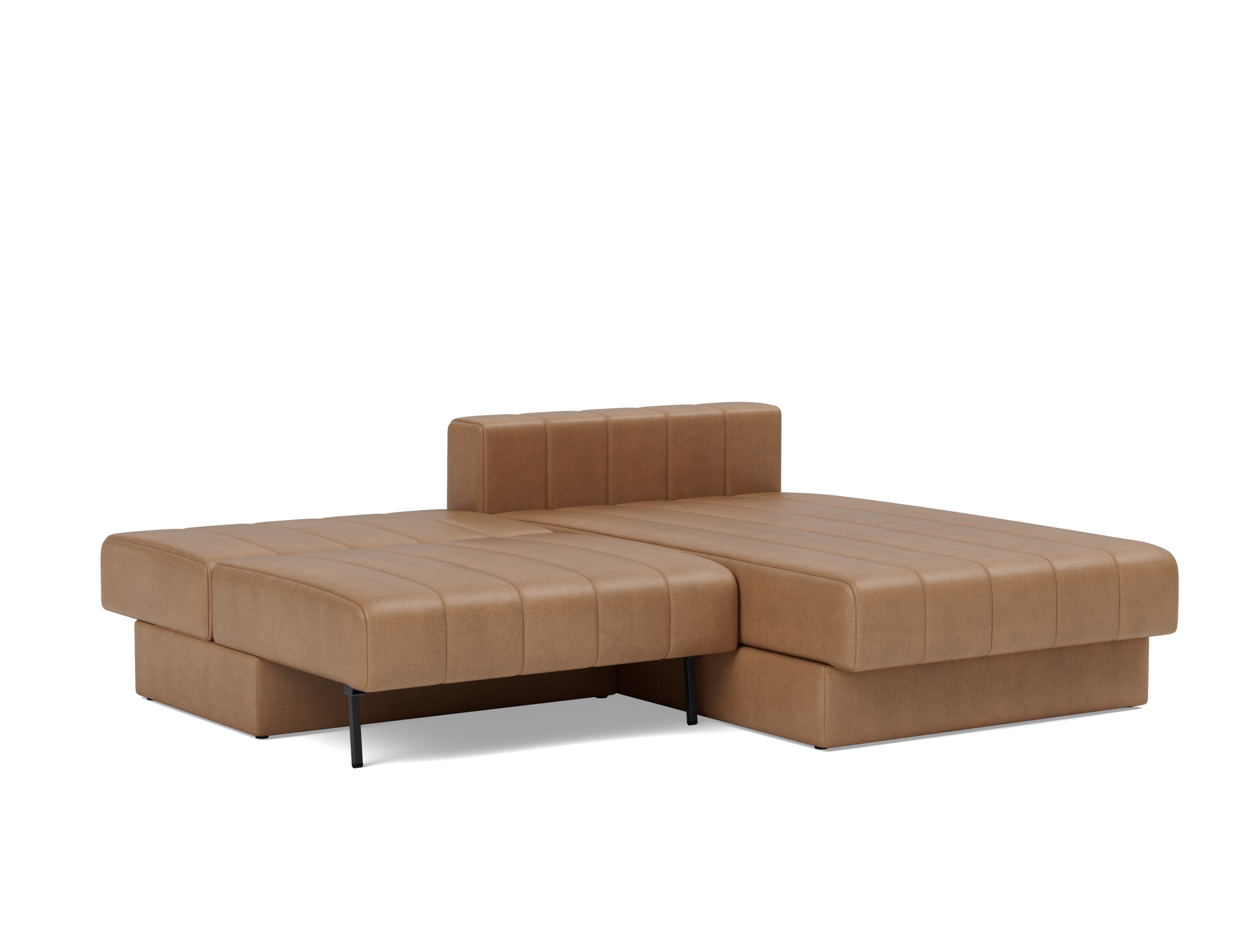 Schlafsofa Akello mit Chaiselongue Lederoptik Faunal 551-Brown