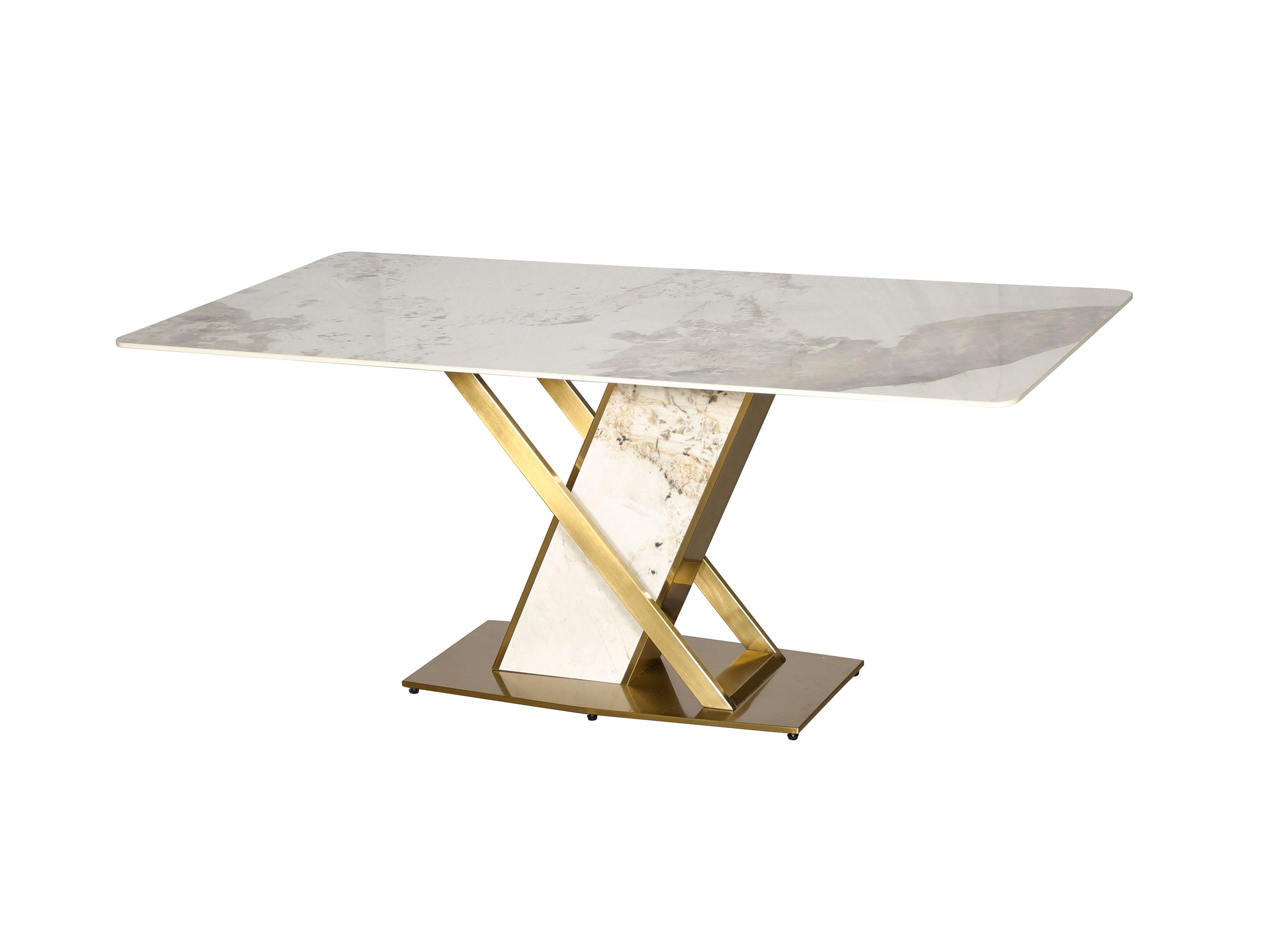 Livin Hill Esstisch 180cm Modig Goldene Beine, weiße Tischplatte M55
