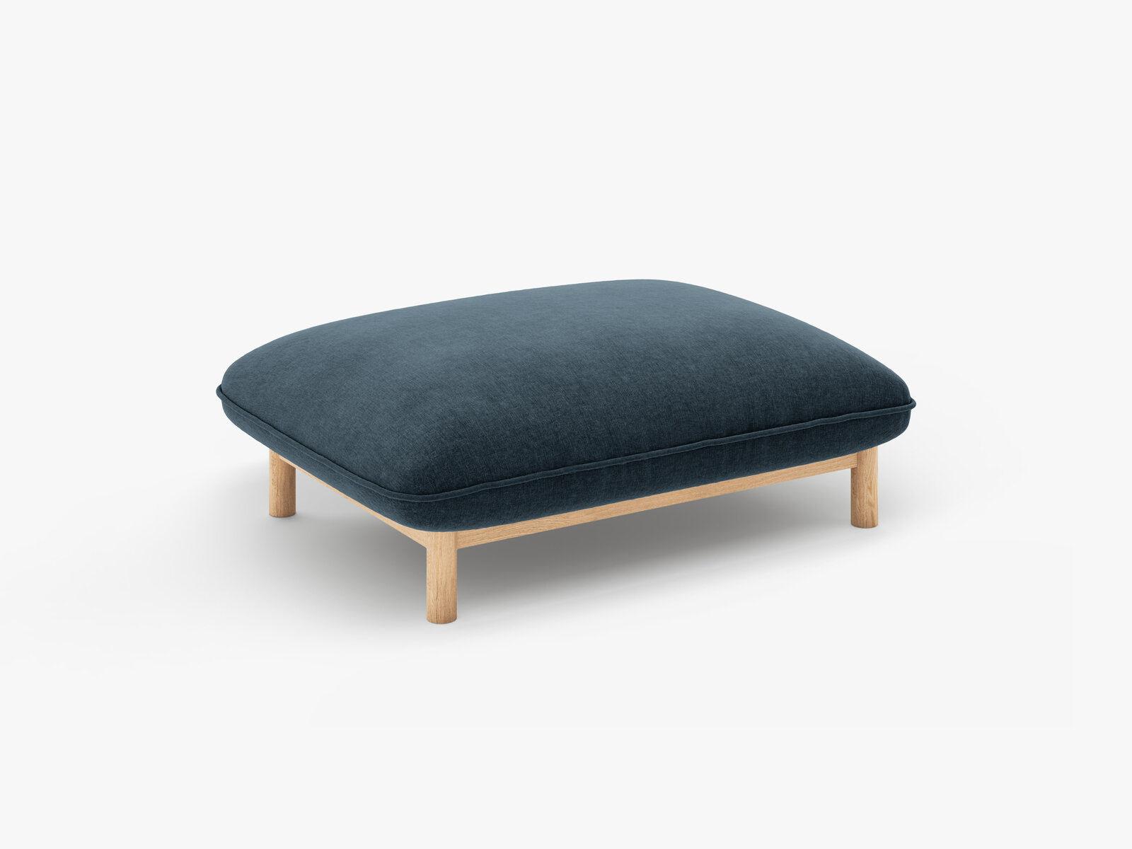 Micadoni Ada Pouf Strukturierter Stoff Wind Marineblau