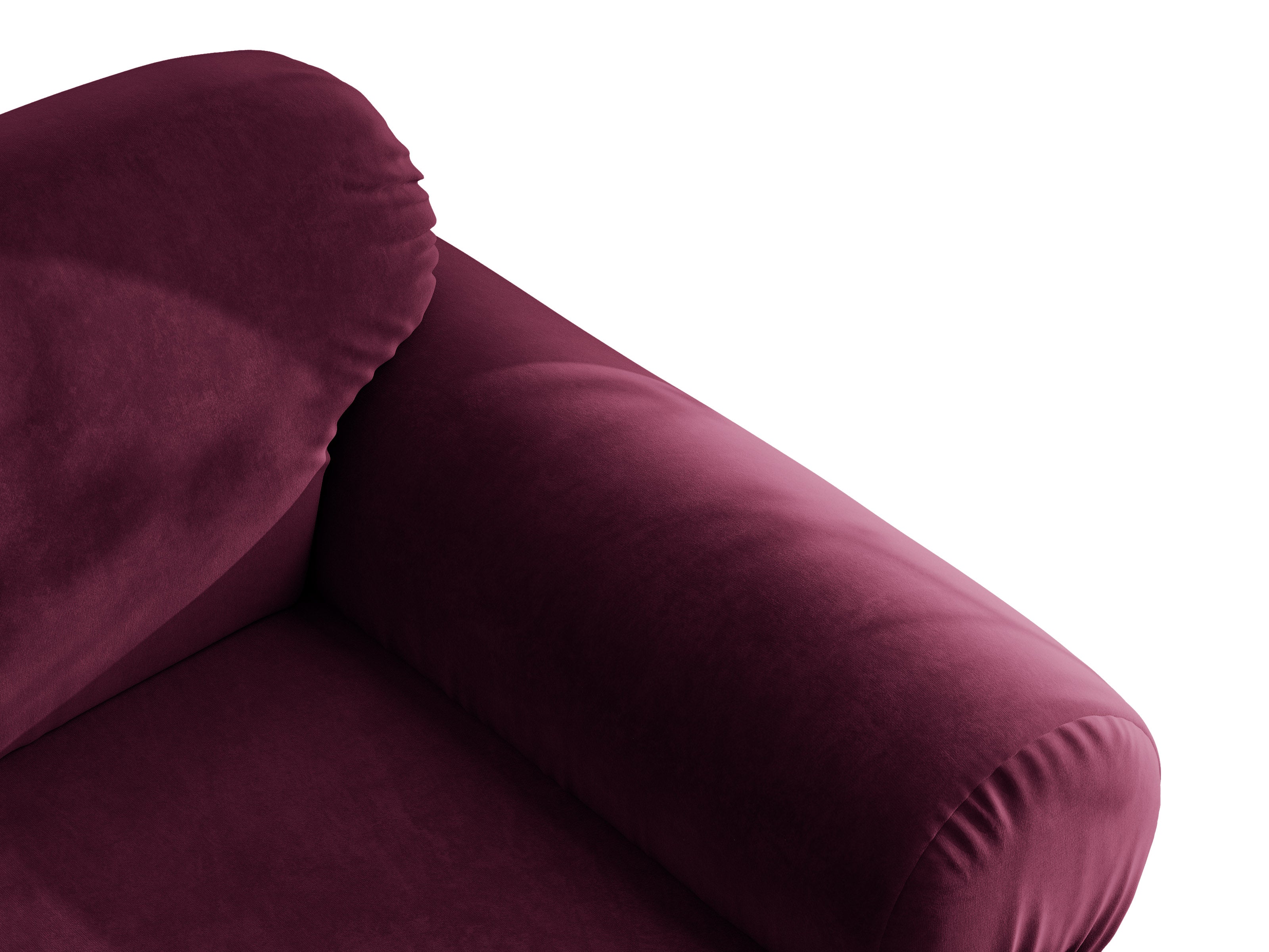 Micadoni Ophelia Ecksofa 289 cm Links Samt Venus Burgundfarben