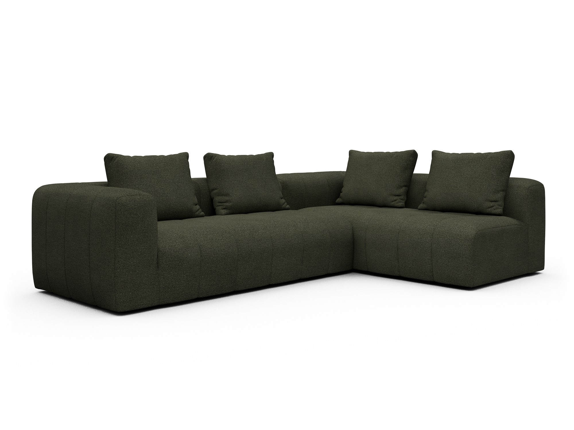 Hugo 2x 2,5-Sitzer Armlehne links Boucle-Forest-Green moebelfaktor