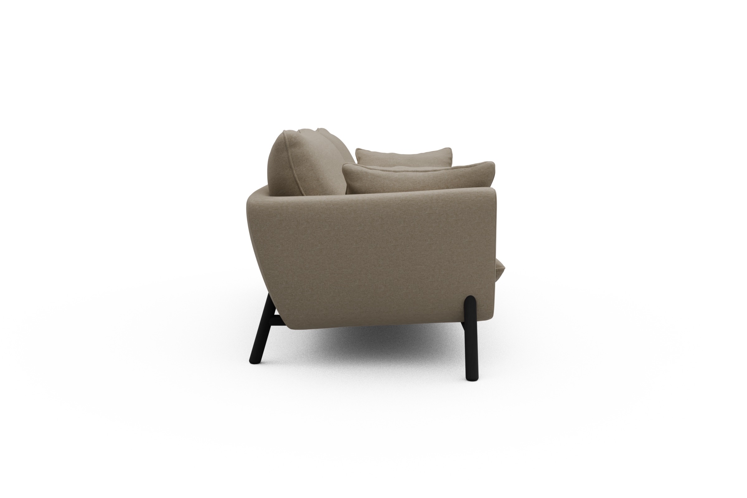 Sofa Emil 3-Sitzer Beinfarbe Eiche Schwarz Satya-Natural