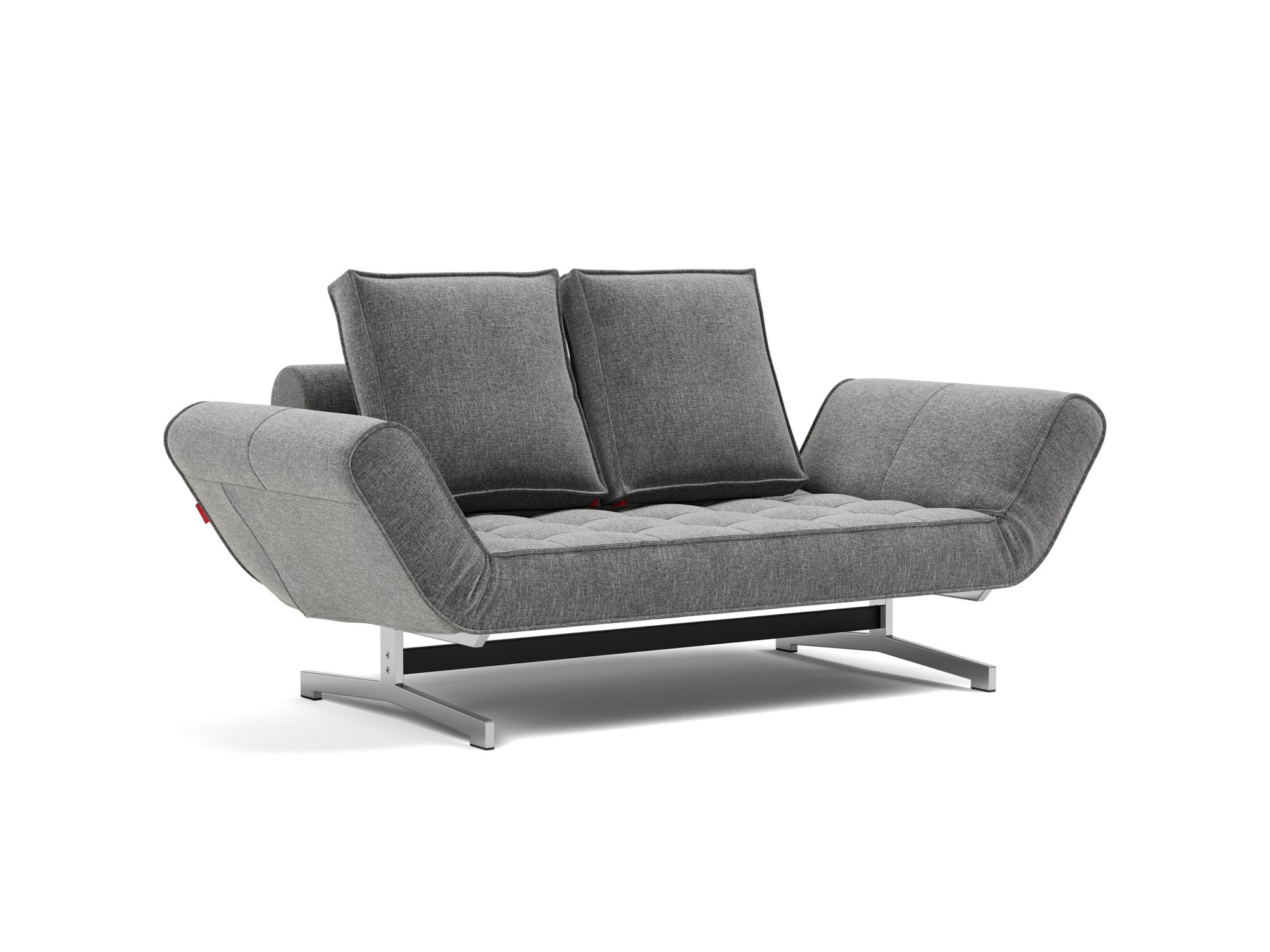 Tagesbett Ghia Strukturierter Stoff Twist 563-Charcoal Beine Chrom