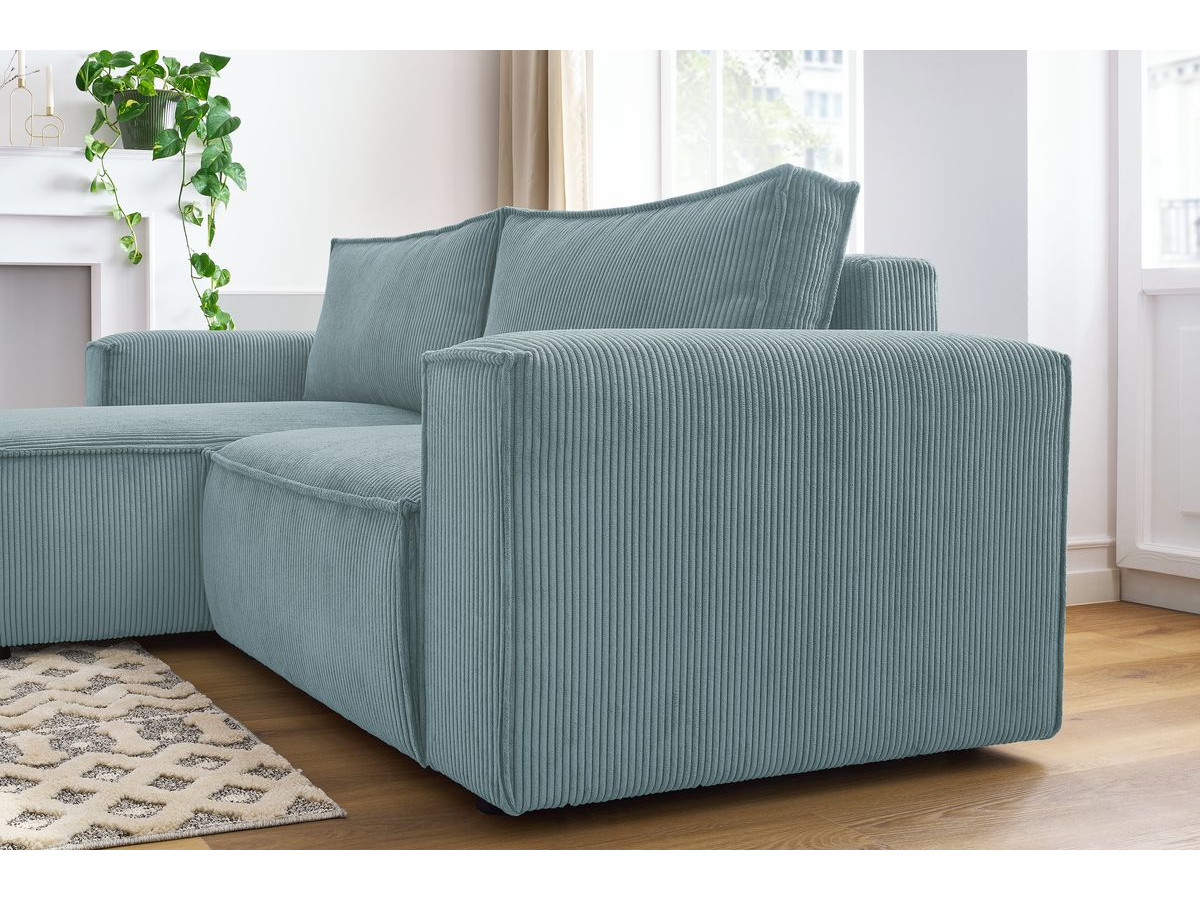 Bobochic Nihad Ecksofa Cordsamt Hellblau Ecke links
