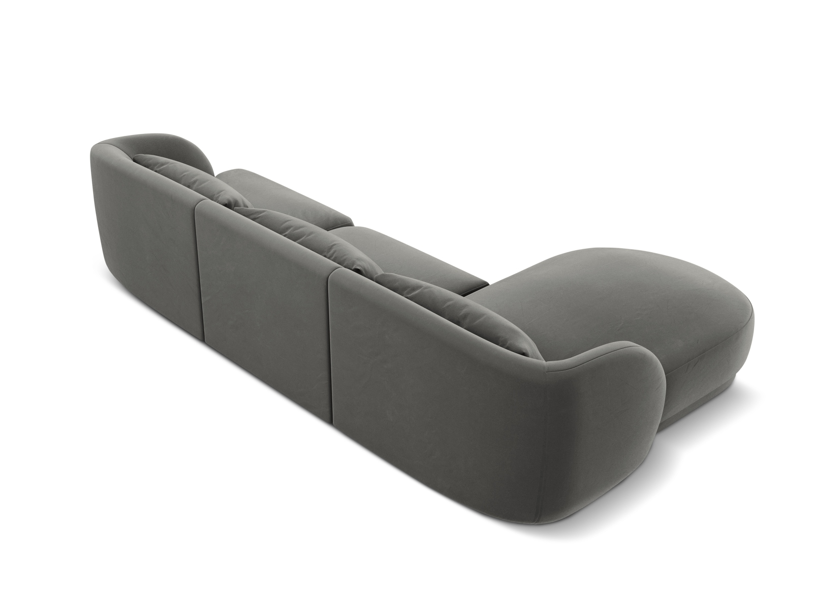 Cosmopolitan Design Ecksofa Tulum 4-Sitzer Samt Bluvel Hellgrau Links