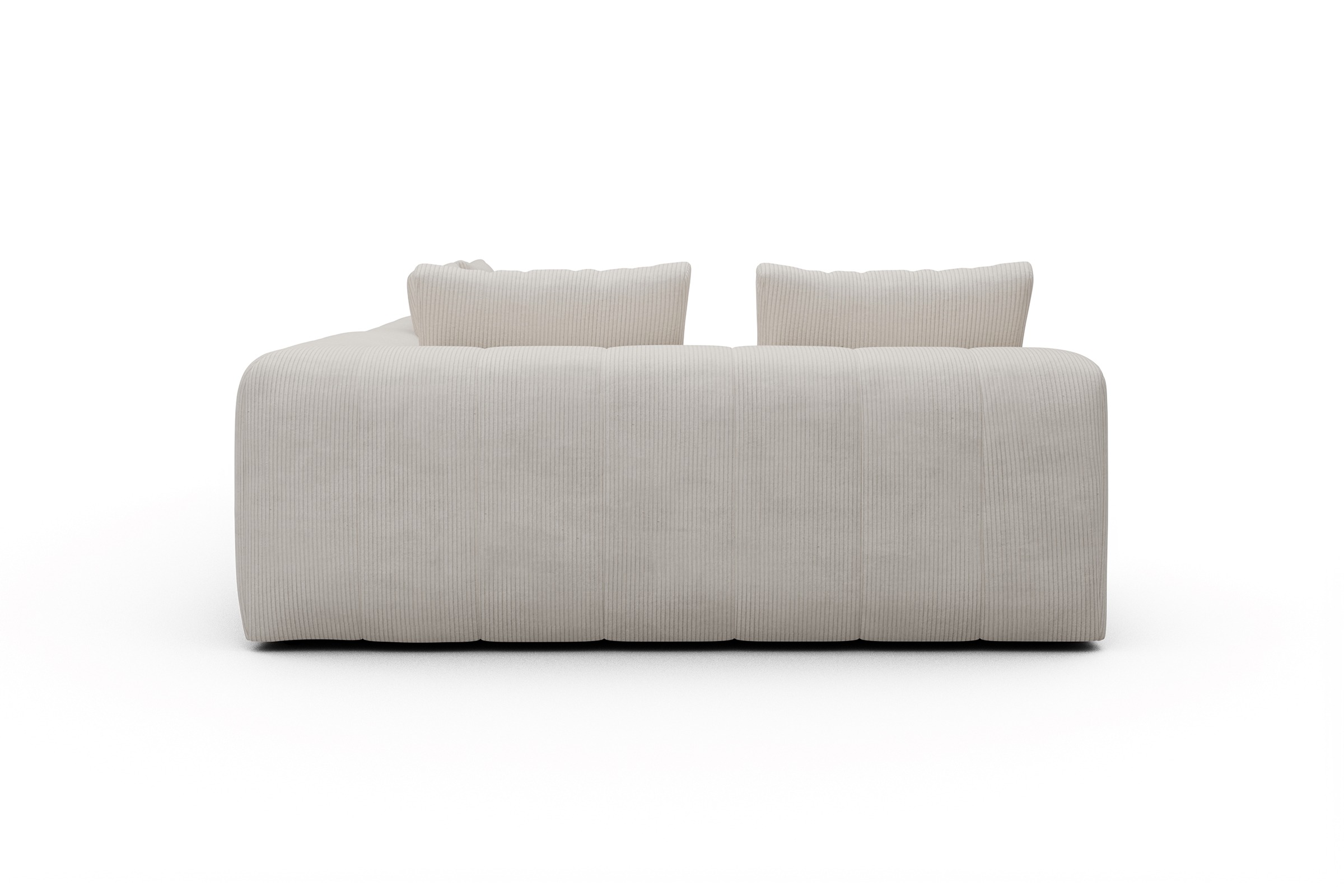 Ecksofa Hugo 2x 2,5-Sitzer Armlehne rechts Corduroy-Ivory