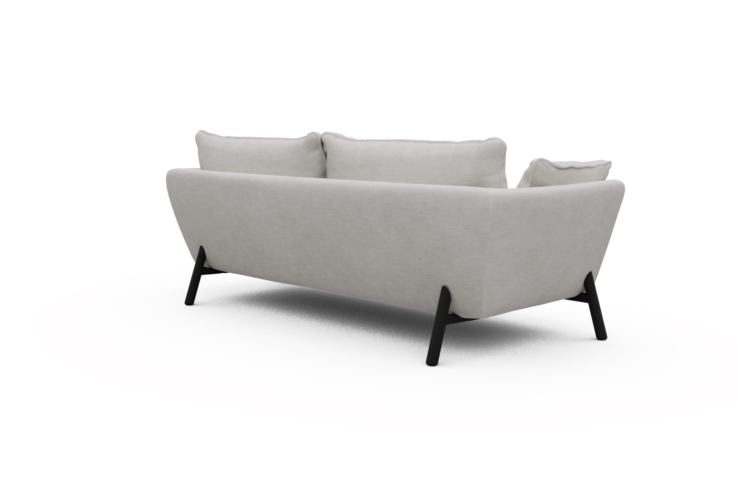 Sofa Emil PREMIUM 3-Sitzer Beinfarbe Eiche Schwarz Vivus-Dusty-Off-White