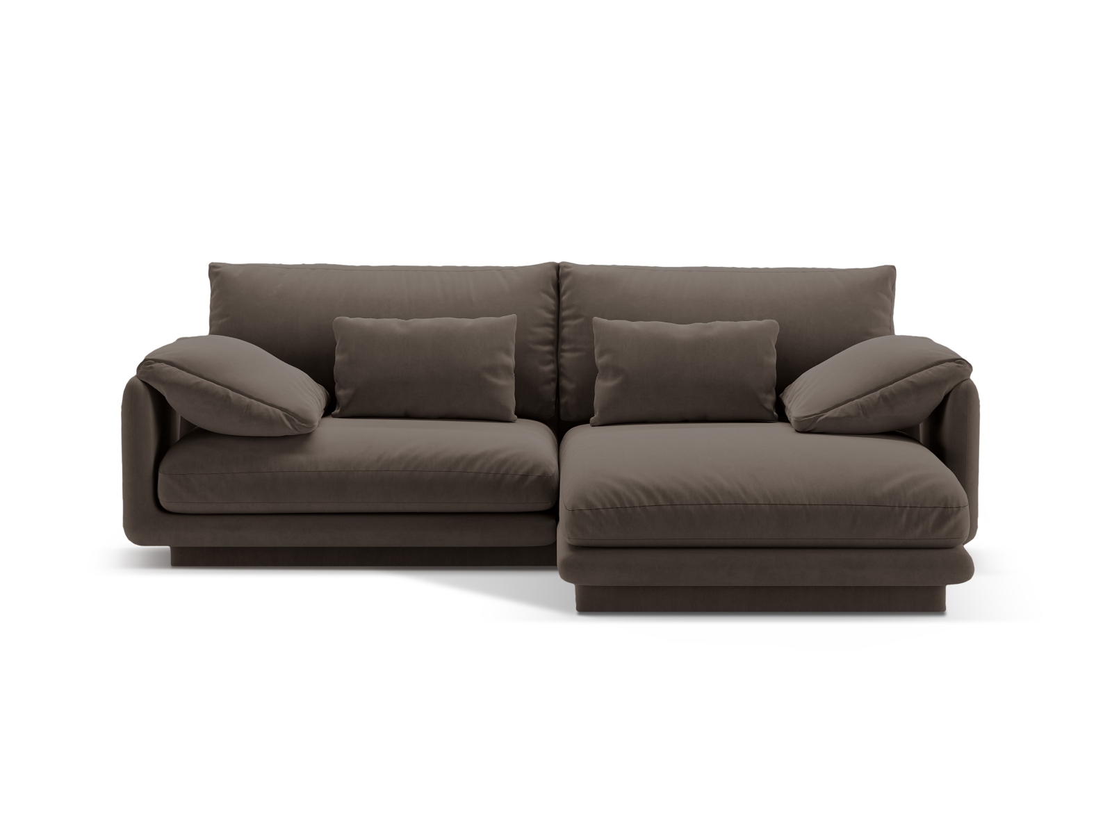 Micadoni Ecksofa Torino 3-Sitzer Rechts Samt Ebenholz